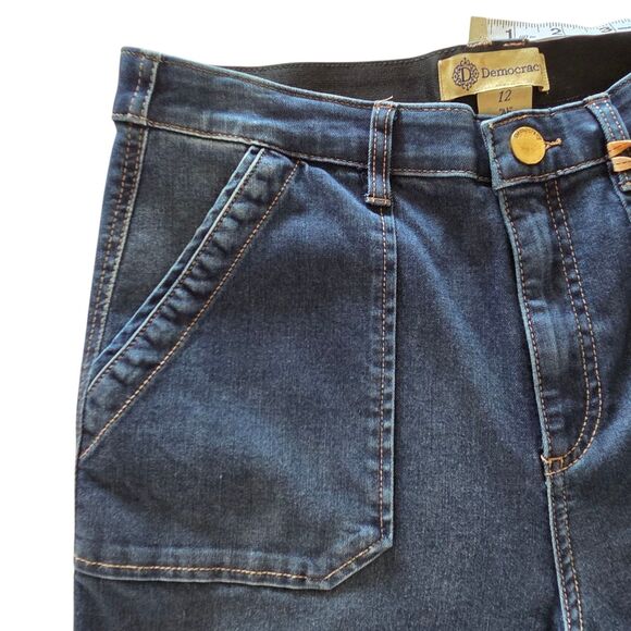 Democracy Ab Technology Jeans Size 12 Skyrise Booty Lift Itty Bitty Bootcut Blue - Picture 13 of 15